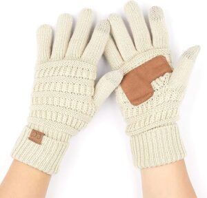 C.C Women Solid Ribbed Glove