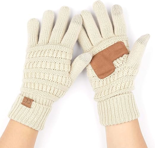 C.C Women Solid Ribbed Glove