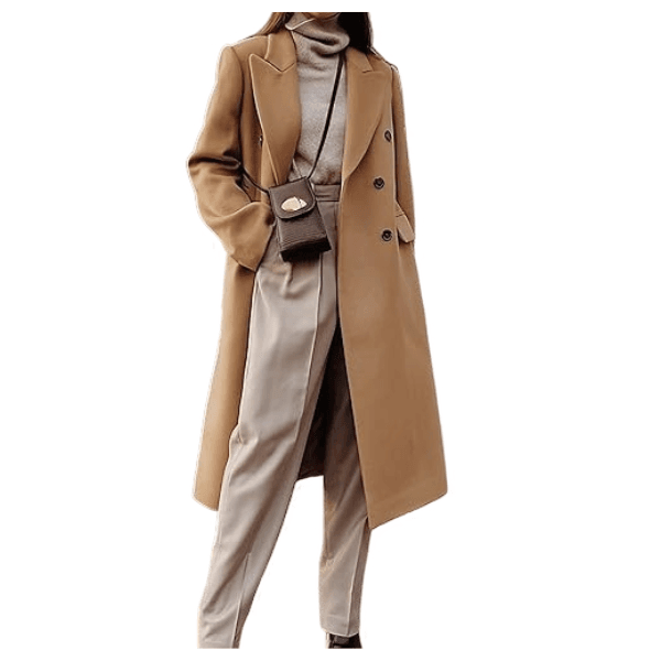 IDEALSANXUN Long Wool Trench Coat