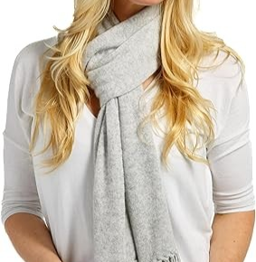 Fishers Finery Women's Knit Scarf with Fringe Detail