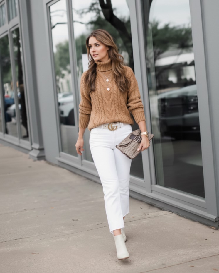 Effortless Fall Style: How to Wear White Jeans in a Chic & Cozy Way