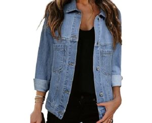 Women’s Denim Jackets Casual Long Sleeve