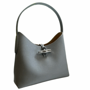 Roseau Gray Leather Shoulder Bag