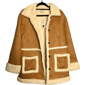 Ladies Brown Suede Faux Fur Real